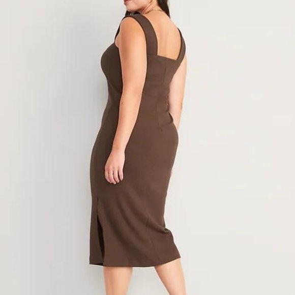 Old Navy  Fitted Sleeveless Rib-Knit Midi Dress for Women New - Picture 2 of 7